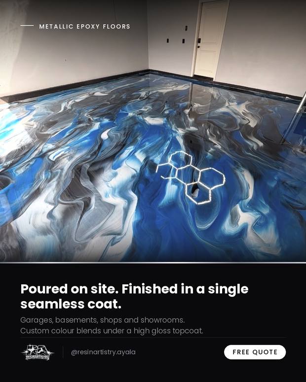 Resin Artistry — Poured on site. One seamless coat.